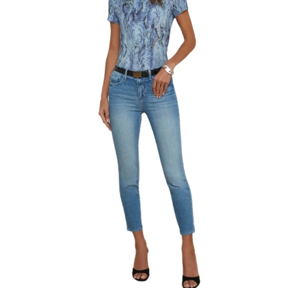 L'Agence Marguerite High Rise Skinny Jeans Size 26 Cascade Wash Stretch Denim - Picture 2 of 10